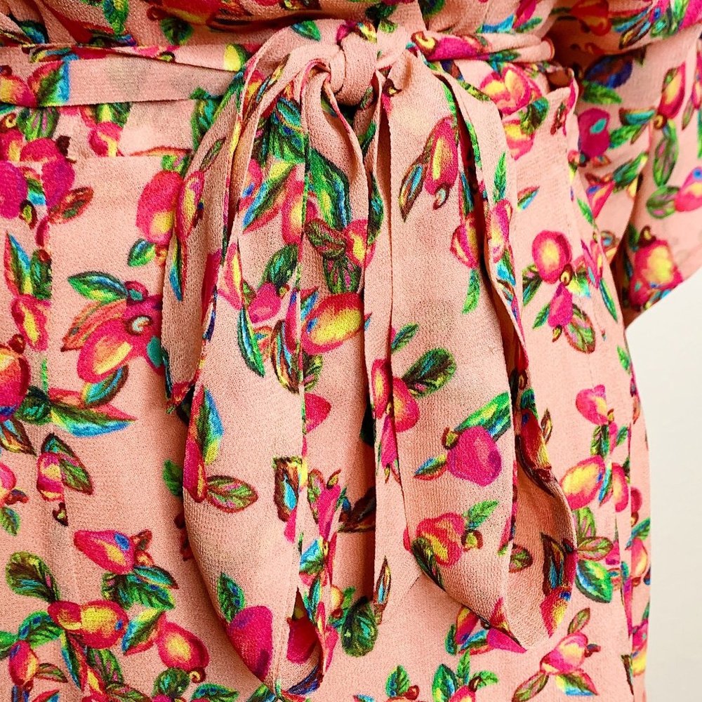FARM Rio RARE Pink Wrap Tie Dress Mango Tropical - Picture 4 of 16